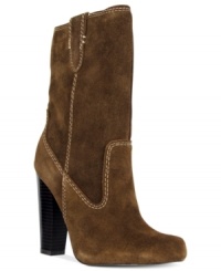 Mia's Excursion boots are a stylish departure from the norm with stitching detail and a stacked heel. Mia's Excursion boots are a stylish departure from the norm with stitching detail and a stacked heel.