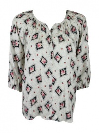 Tucker womens floral speck smock yoke button top Tucker womens floral speck smock yoke button top