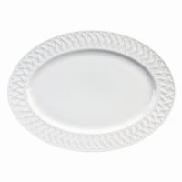 Traditional basket weave pattern made from white French Limoges porcelain. Traditional basket weave pattern made from white French Limoges porcelain.