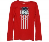 Nike Team Girl's USA Olympic Long Sleeve Shirt Red L (14) Nike Team Girl's USA Olympic Long Sleeve Shirt Red L (14)