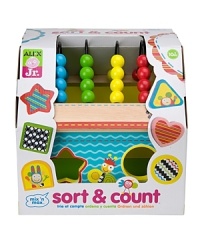 With a roof made of colorful counting beads, your little one will count, sort and color-match 6 wooden shapes. With a roof made of colorful counting beads, your little one will count, sort and color-match 6 wooden shapes.