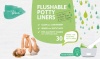 ToddleGreen Flushable Potty Liners, 30 Count