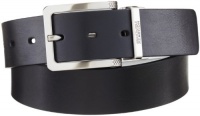 Kenneth Cole REACTION Men's Reversible Cut Round Edge Strap Belt,Black/White,38