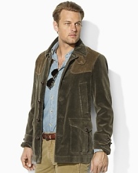 Rich in heritage but suited for the modern gentleman, the Rousham coat is a handsome essential in a classic silhouette of butter-soft corduroy accented with Italian suede. Rich in heritage but suited for the modern gentleman, the Rousham coat is a handsome essential in a classic silhouette of butter-soft corduroy accented with Italian suede.