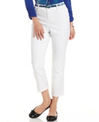 Enjoy capris year-round with Style&co.'s chic belted pants. A snakeskin-print belt adds a touch of flair to your look! Enjoy capris year-round with Style&co.'s chic belted pants. A snakeskin-print belt adds a touch of flair to your look!