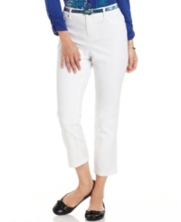 Enjoy capris year-round with Style&co.'s chic belted pants. A snakeskin-print belt adds a touch of flair to your look!