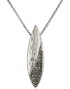 Judith Jack Silver Rain Hammered Sterling Silver and Marcasite Teardrop Pendant Necklace, 18