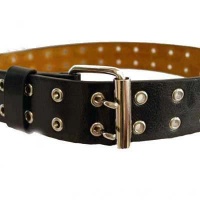 Black & Silver Double Grommet Holes Belt Black & Silver Double Grommet Holes Belt