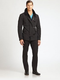 The pinnacle of exquisite Italian craftsmanship, the trim-fitting James pant is tailored in lightweight stretch cotton twill with a slim, straight leg for a smart, modern silhouette.Flat-front styleZip flySide slash, back welt pocketsAdjustable waistband tabsInseam, about 3298% cotton/2% elastaneDry cleanMade in ItalyOUR FIT MODEL RECOMMENDS ordering true size. The pinnacle of exquisite Italian craftsmanship, the trim-fitting James pant is tailored in lightweight stretch cotton twill with a slim, straight leg for a smart, modern silhouette.Flat-front styleZip flySide slash, back welt pocketsAdjustable waistband tabsInseam, about 3298% cotton/2% elastaneDry cleanMade in ItalyOUR FIT MODEL RECOMMENDS ordering true size.