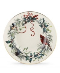 For nearly 150 years, Lenox has been renowned throughout the world as a premier designer and manufacturer of fine tableware. This year, begin a cherished holiday tradition with the festive Winter Greetings dinnerware collection. It's resplendent pattern of red and gold bows accented with sprigs of holly is fresh and lively on snowy white china, making your entertaining table a bountiful expression of holiday cheer. For nearly 150 years, Lenox has been renowned throughout the world as a premier designer and manufacturer of fine tableware. This year, begin a cherished holiday tradition with the festive Winter Greetings dinnerware collection. It's resplendent pattern of red and gold bows accented with sprigs of holly is fresh and lively on snowy white china, making your entertaining table a bountiful expression of holiday cheer.
