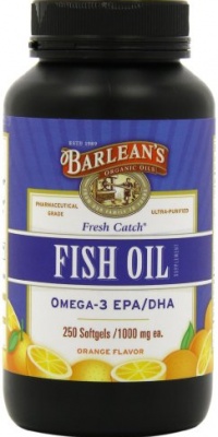 Barlean's Organic Oils Fresh Catch Fish Oil, Orange Flavor, 250-Softgels / 1000 mg each Barlean's Organic Oils Fresh Catch Fish Oil, Orange Flavor, 250-Softgels / 1000 mg each