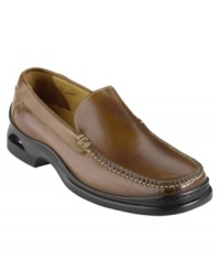 These men's casual shoes are impeccably crafted and handsomely detailed. This comfortable loafer also features a leather upper with contrast stitching. Leather lined. Rubber sole. Imported. These men's casual shoes are impeccably crafted and handsomely detailed. This comfortable loafer also features a leather upper with contrast stitching. Leather lined. Rubber sole. Imported.