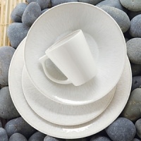 Vuelta White Pearl by Jars is a contemporary white collection featuring the company's signature crackled texture and glass-like glaze over a ceramic body. Jars is now in its fourth-generation of family leaders whose mission is to create unique, modern dinnerware to suit current lifestyles. Vuelta White Pearl by Jars is a contemporary white collection featuring the company's signature crackled texture and glass-like glaze over a ceramic body. Jars is now in its fourth-generation of family leaders whose mission is to create unique, modern dinnerware to suit current lifestyles.