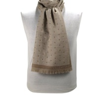 Valentino VAL Z43618 Z5009 Col.6 Brown/Beige Classic Polka Dot 100% Wool Mens' Scarf Valentino VAL Z43618 Z5009 Col.6 Brown/Beige Classic Polka Dot 100% Wool Mens' Scarf