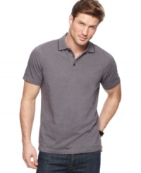 Basics never looked better. This striped polo shirt from Alfani gives you easy style you won't have to think about. Basics never looked better. This striped polo shirt from Alfani gives you easy style you won't have to think about.