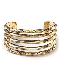Channel your inner gypsy and choose House of Harlow 1960's etched cuff--the brilliant bracelet perfects bohemian appeal. Channel your inner gypsy and choose House of Harlow 1960's etched cuff--the brilliant bracelet perfects bohemian appeal.