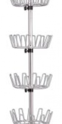 Household Essentials Floor to Ceiling Revolving Shoe Tree Holds 36 Pairs, Chrome Household Essentials Floor to Ceiling Revolving Shoe Tree Holds 36 Pairs, Chrome