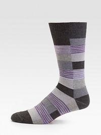 Statement socks shaped in a rich cotton-blend with substantial stretch.Mid-calf height62% cotton/37% nylon/1% spandexMachine washMade in Italy Statement socks shaped in a rich cotton-blend with substantial stretch.Mid-calf height62% cotton/37% nylon/1% spandexMachine washMade in Italy