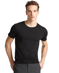 Soft hand, slight stretch layering tee. Crewneck short sleeved. Soft hand, slight stretch layering tee. Crewneck short sleeved.