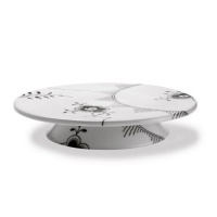 Royal Copenhagen Black Fluted Mega Cakeplate On Foot Royal Copenhagen Black Fluted Mega Cakeplate On Foot