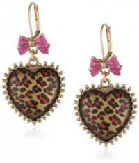 Betsey Johnson Leopard Heart Drop Earrings Betsey Johnson Leopard Heart Drop Earrings