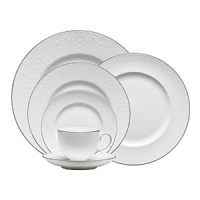 Designed to capture the classic bride, English Lace features a delicate lace motif inspired by the finest English embroidery. A shiny platinum band on each piece adds to the sophistication of this pattern, while a classic Leigh shape footed teacup adds timeless elegance. Designed to capture the classic bride, English Lace features a delicate lace motif inspired by the finest English embroidery. A shiny platinum band on each piece adds to the sophistication of this pattern, while a classic Leigh shape footed teacup adds timeless elegance.