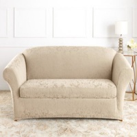 Sure Fit Stretch Jacquard Damask Loveseat Cover Sure Fit Stretch Jacquard Damask Loveseat Cover