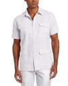 Cubavera Men's Short Sleeve 4 Pocket Casual Guayabera With Soft Wash Hand Feel And Embroidery Detail