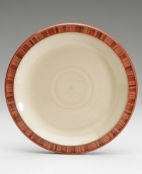 Warm, natural colors and a retro feel combine in this decidedly modern dinner plate. Safe for use in the microwave, freezer, oven and dishwasher. From Denby's collection of dinnerware and dishes. Warm, natural colors and a retro feel combine in this decidedly modern dinner plate. Safe for use in the microwave, freezer, oven and dishwasher. From Denby's collection of dinnerware and dishes.