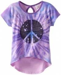 Beautees Girls 2-6X Tye Dye With Heart, Pansy, 6x