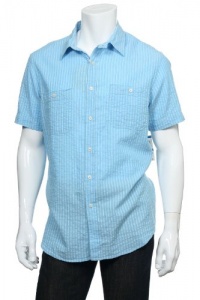 Club Room Summer Sky CBO Vertical Stripes SS Button Down Shirt Club Room Summer Sky CBO Vertical Stripes SS Button Down Shirt