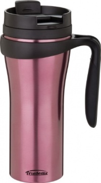 Trudeau Paige 16-Ounce Stainless Steel Travel Mug, Pink Trudeau Paige 16-Ounce Stainless Steel Travel Mug, Pink