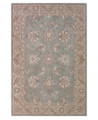 Classic sophistication takes root as flowering vines and elegant palmettes add a touch of tradition to your space. Hand tufted in densely woven polyester and acrylic, this plush area rug from Dalyn will maintain its subtle coloration and rich texture for years to come. Classic sophistication takes root as flowering vines and elegant palmettes add a touch of tradition to your space. Hand tufted in densely woven polyester and acrylic, this plush area rug from Dalyn will maintain its subtle coloration and rich texture for years to come.