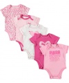 Puma Big Cats Unite 5-Pack Bodysuits (Sizes 0M - 9M) - pink, 3 - 6 months