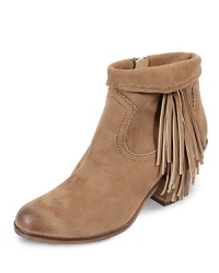 Fun fringe takes these closet essentials to new levels of flirtatious femininity. Pair these leather booties with a ladylike dress for head-turning contrast. Fun fringe takes these closet essentials to new levels of flirtatious femininity. Pair these leather booties with a ladylike dress for head-turning contrast.