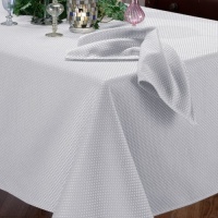 Benson Mills Prego Waffleweave Fabric Tablecloth, White, 52-Inch-by-70-Inch Benson Mills Prego Waffleweave Fabric Tablecloth, White, 52-Inch-by-70-Inch