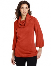 Sag Harbor Women's Cowl Neck Kimono Sleeve Cashmerlon Sweater