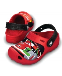 Time to hit the track! He'll be off to the races in these adorable Cars 2 clogs from Crocs. Time to hit the track! He'll be off to the races in these adorable Cars 2 clogs from Crocs.