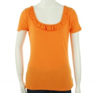 Lauren Ralph Lauren Ribbed Scoop Neck Shirt Firefly Orange PM