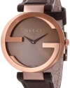 Gucci Women's YA133309 Interlocking Brown Strap Watch