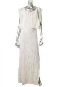 Aidan Mattox Blouson Ivory Chiffon Sequin Geometric Design Gown Maxi Full Length Dress Size 6 MSRP $585