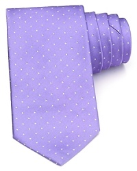 Feature this posh silk tie with a fine dress shirt for a modern, whimsical pairing that suits your upbeat personality. Feature this posh silk tie with a fine dress shirt for a modern, whimsical pairing that suits your upbeat personality.