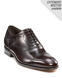 Cap toe wing tip in luxurious Italian leather. Cap toe wing tip in luxurious Italian leather.