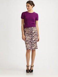Sizzling snake-print lends a touch of the exotic to this slim pencil silhouette.Wide waistbandVertical seamsSide slit at hemCenter back zipperAbout 24 long97% cotton/3% spandexDry cleanImportedModel shown is 5'10 (177cm) wearing US size 4. Sizzling snake-print lends a touch of the exotic to this slim pencil silhouette.Wide waistbandVertical seamsSide slit at hemCenter back zipperAbout 24 long97% cotton/3% spandexDry cleanImportedModel shown is 5'10 (177cm) wearing US size 4.