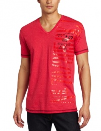 Calvin Klein Jeans Men's License Short Sleeve V-Neck Tee, Electric Berry, Medium Calvin Klein Jeans Men's License Short Sleeve V-Neck Tee, Electric Berry, Medium