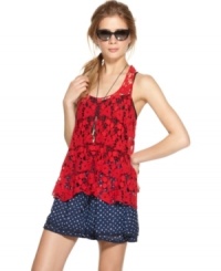 A hot spring layering piece, this Bar III crochet lace tank is perfect for adds on-trend texture to any outfit! A hot spring layering piece, this Bar III crochet lace tank is perfect for adds on-trend texture to any outfit!