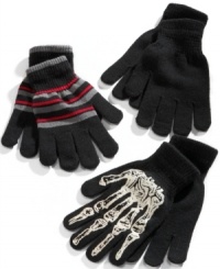Variety is the spice of life-give him, and his hands, options with this fun gloves 3-pack from Greendog. Variety is the spice of life-give him, and his hands, options with this fun gloves 3-pack from Greendog.