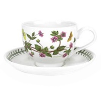 Portmeirion Botanic Garden Breakfast Cup and Saucer, Set of 6, Traditional Shape Portmeirion Botanic Garden Breakfast Cup and Saucer, Set of 6, Traditional Shape