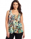 Calvin Klein Women's Plus-Size Asymetrical Tiered Tank Top