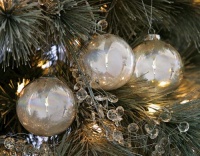 Glass Feather Ball Christmas Ornaments - Set Of 3 By Collections Etc Glass Feather Ball Christmas Ornaments - Set Of 3 By Collections Etc